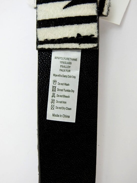 Von Dutch Zebra Print Faux Fur Belt Rhinestone Logo Buckle Y2K NWT Medium main image 8
